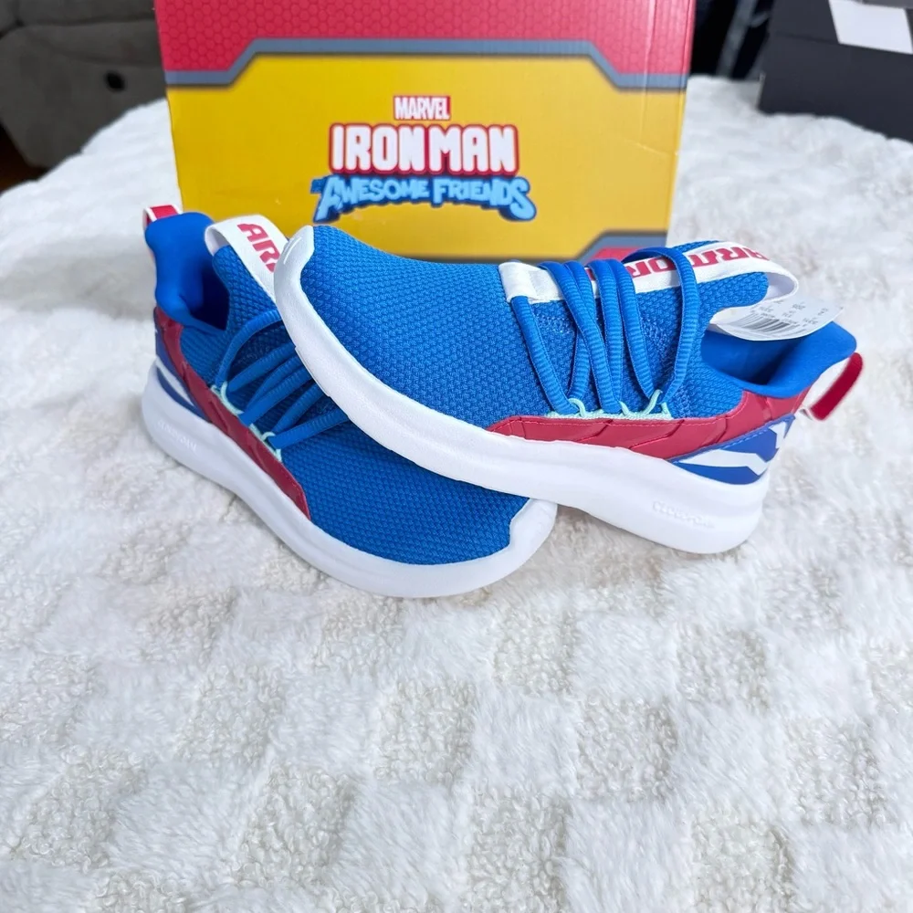 ADIDAS MARVEL CAPTAIN AMERICA LITE RACER ADAPT 7.0 SHOES KIDS Size 2